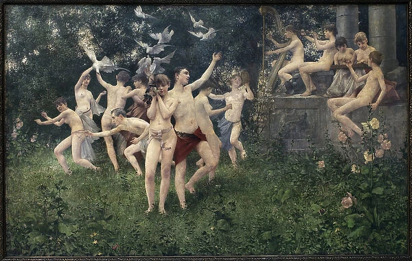 Spring Festival (allegorical scene). Painting by Karel Vitezslav Masek (1865-1927)