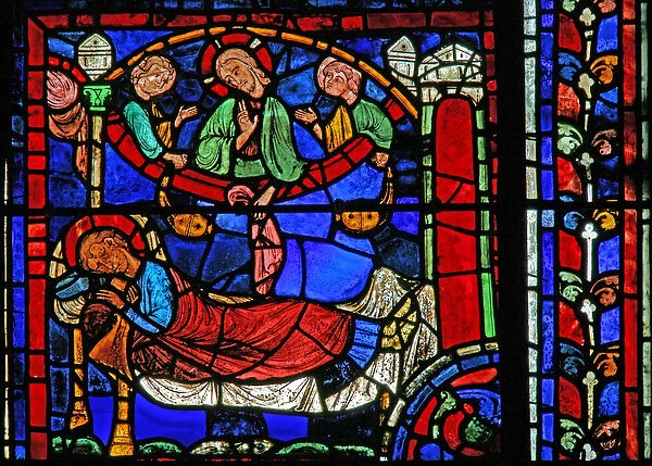 The St Martin window: the saint Christ appears in a dream (w20) (stained glass)