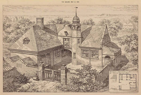 Stables at Didsbury near Manchester for Edward Rogerson, Esquire (engraving)