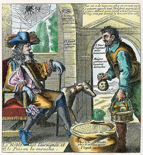 Taxing of the Third Estate (coloured engraving)