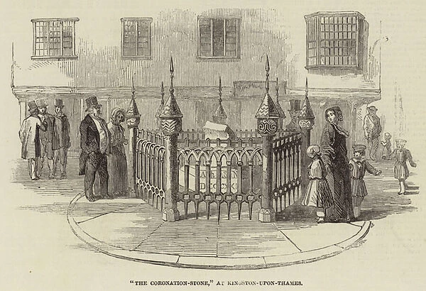 'The Coronation-Stone, 'at Kingston-upon-Thames (engraving)