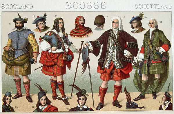 Traditional Scottish Costumes - in 'Le costume historique'