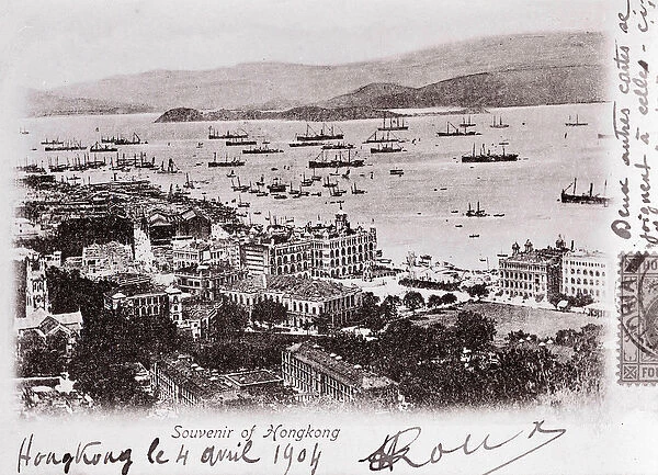 View of Hong Kong Bay (Hong Kong) Photograph of 1904 - Private Collection