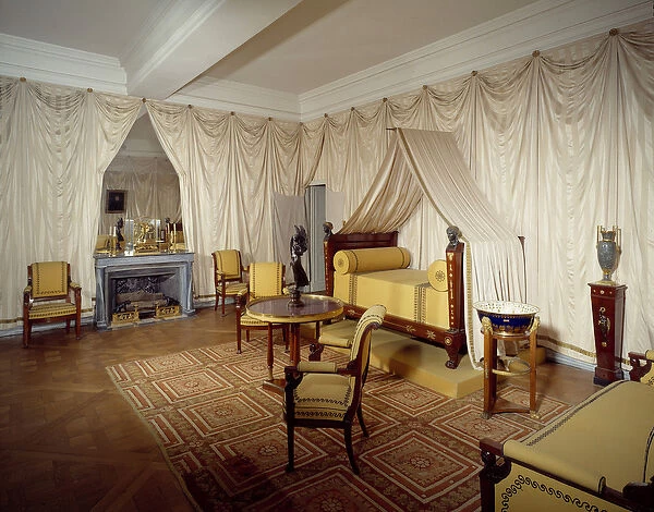 View of the room of Emperor Napoleon I (1769-1821) at the castle of Malmaison