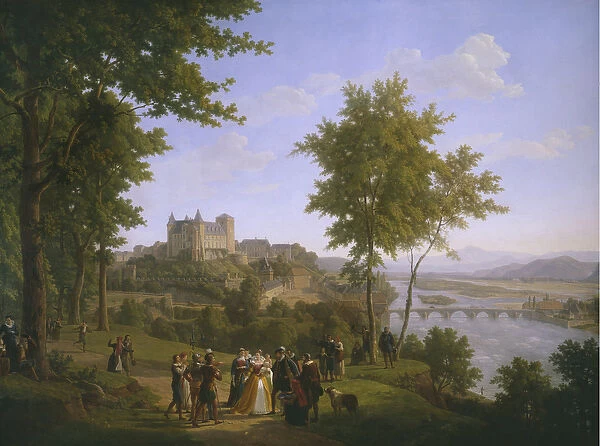 View of the royal castle of Pau where King Henri IV of France and Navarre (1553-1610