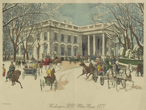 The White House, Washington D. C. 1877 (colour lithograph)