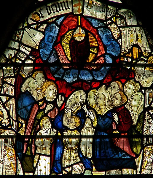 Window w24 depicting the Te Deum - 'We Praise thee O God'(stained glass)