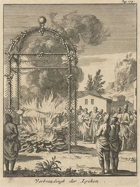 Ceremonial cremation Ceylon Verbrandingh der Lycken