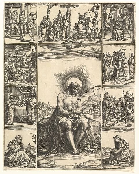 Man Sorrows image Christ surrounded nine vignettes depicting scenes