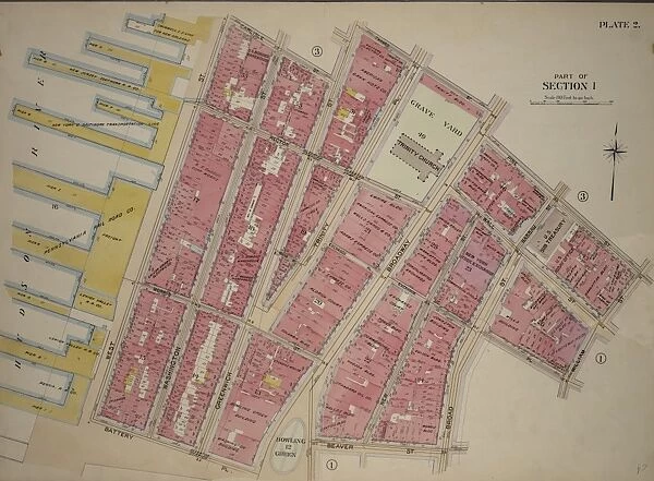 Plate 2, Part of Section 1: Bounded by Carlisle Street, Greenwich Street, Thames Street