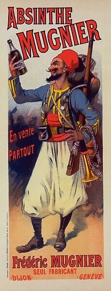 Poster for l Absinthe Mugnier. Lucien Lefevre 1850 France, exhibited in the