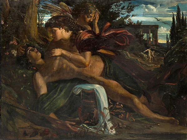 Venus laments Adonis oil canvas 108. 5 x 144. 5 cm