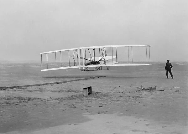The first flight of the Wright Flyer in 1903