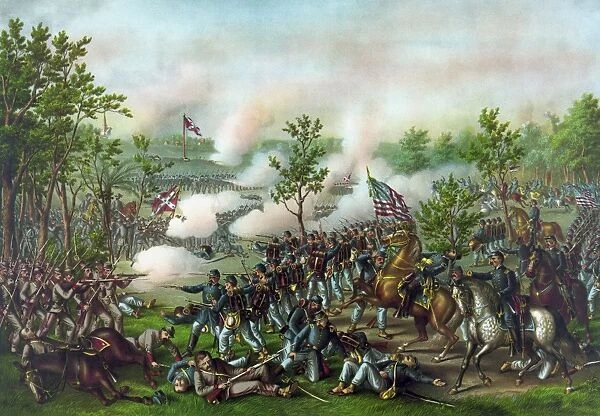 Vintage American Civil War print of The Battle of Atlanta