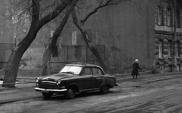 Car, trees and woman (from the series 'St. Petersburg' and 'Alone')