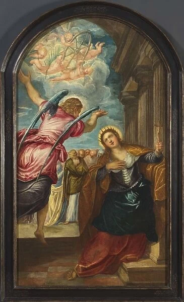 The Angel foretelling Saint Catherine of Alexandria of her martyrdom, 1570s. Creator: Tintoretto