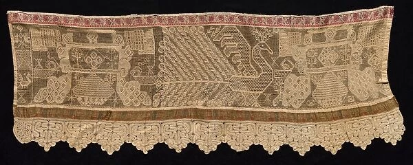 Border with Peacock Motif, 18th-19th century. Creator: Unknown