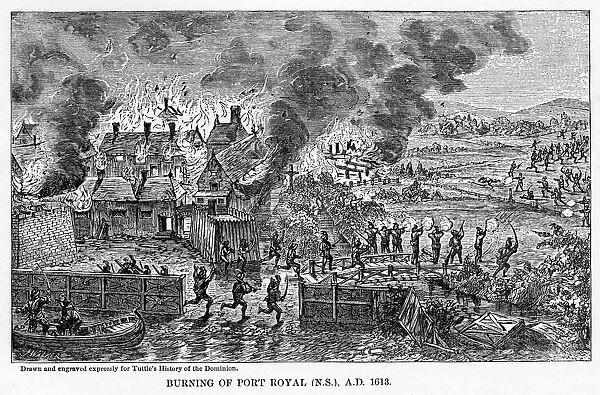 Burning of Port Royal (Nova Scotia), AD 1613, (1877)