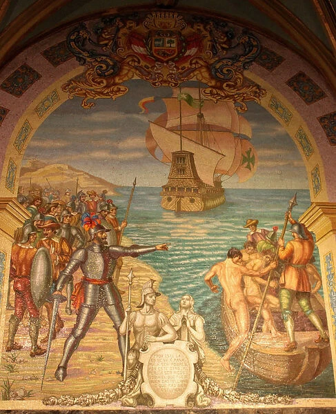 Conquest Of Peru by Francisco Pizarro. Artist: Anonymous