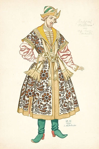 Costume design for the opera The Bride of Tsar by N. Rimsky-Korsakov, 1930. Artist: Bilibin, Ivan Yakovlevich (1876-1942)