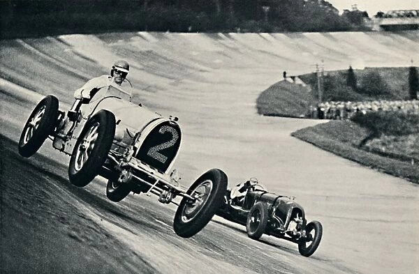 Earl Howe and Sir Henry Birkin racing at Brooklands, 1937