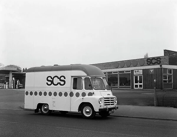 Early 1960s Austin LD high top van (mobile Shop), Scunthorpe, Lincolnshire, 1965