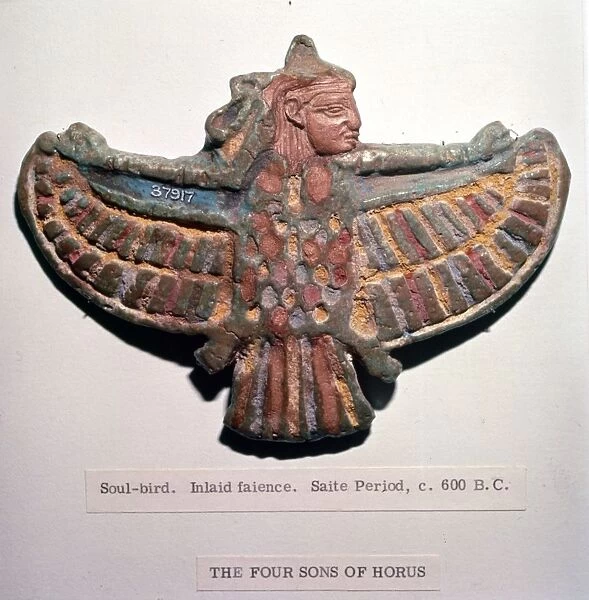 Egyptian Faience Soul-Bird, Saite Period: c600BC