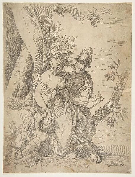Mars, Venus and Cupid, ca. 1637-1639. Creator: Simone Cantarini