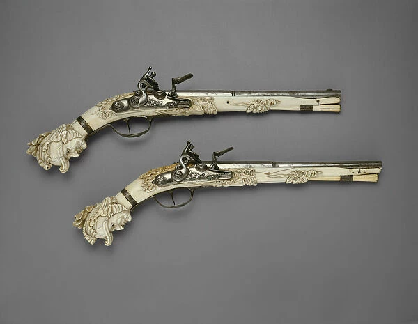 Pair of Flintlock Pistols, Mstricht, 1660  /  70. Creator: Unknown