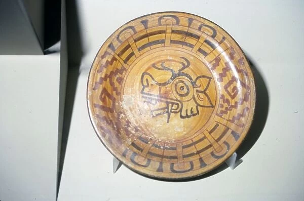 Pottery Plate with Deer motif, Mixtec, Cholula, Mexico, 1300-1521