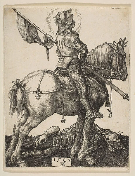 Saint George on Horseback, 1505-8. Creator: Albrecht Durer