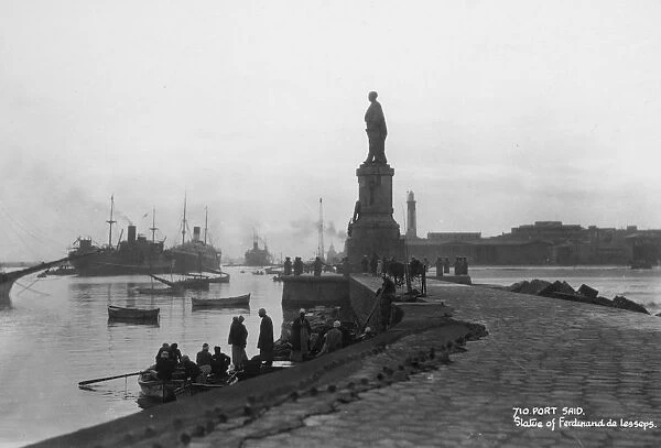 Statue of Ferdinand de Lesseps, Port Said, Egypt, c1920s-c1930s(?)