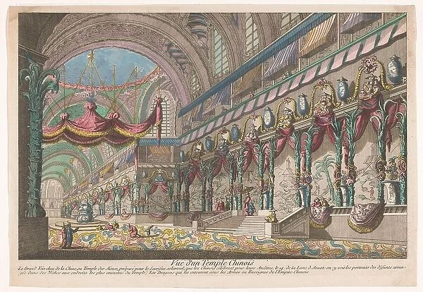 View of the interior of a Chinese temple, 1700-1799. Creator: Anon