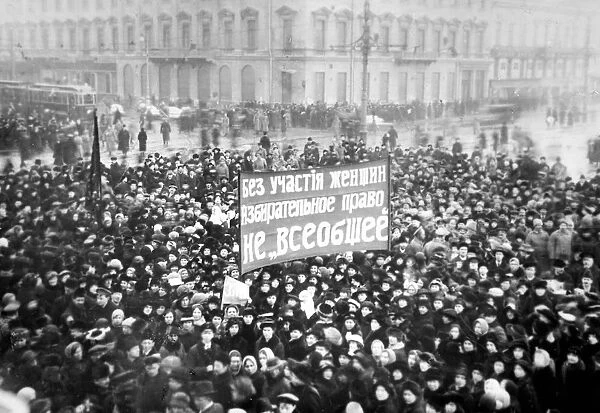 Womens Suffrage Demonstration on the Nevsky Prospect in Petrograd on March 8, 1917, 1917