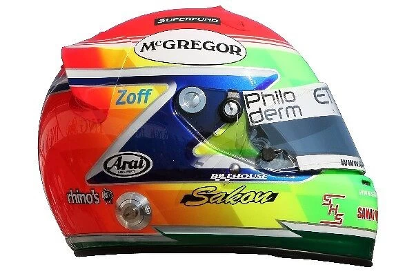 Formula One World Championship: The helmet of Sakon Yamamoto the new Spyker driver