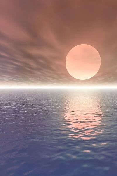 Illustrated Sun Over A Seascape