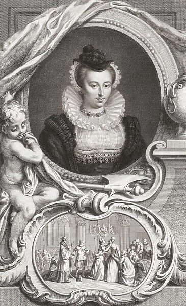 Mary, Queen of Scots, 1542-1587. From the 1813 edition of The Heads of Illustrious Persons of Great Britain, Engraved by Mr. Houbraken and Mr. Vertue With Their Lives and Characters