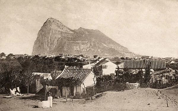 Rock Of Gibraltar Seen From La Linea De La Concepcion, Cadiz Province, Spain. After A Photograph From Circa 1900