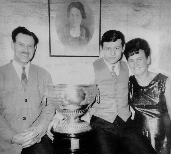 Alex Higgins after winning the Northern Ireland Championships just before his 18th