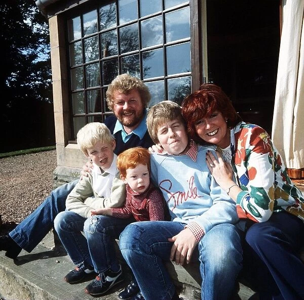 Cilla Black with husband Bobby Willis and their sons l-r Ben Jack and Robert