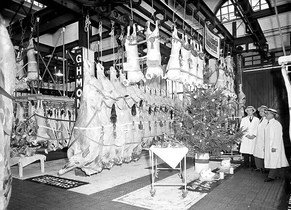 This display of meat by G. H. Monk and Company is one of the highlights of the Christmas