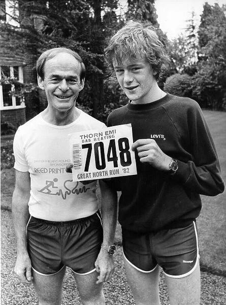 The Great North Run 27 June 1982 - Brian Reed with his son Mark