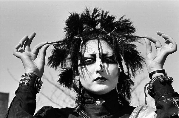Punk girl Maria Perez. 10th April 1981. Punk girl Maria Perez