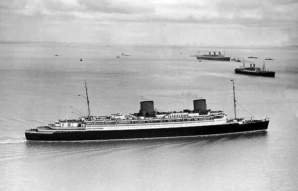 The SS Bremen at Southampton. 13th December 1936