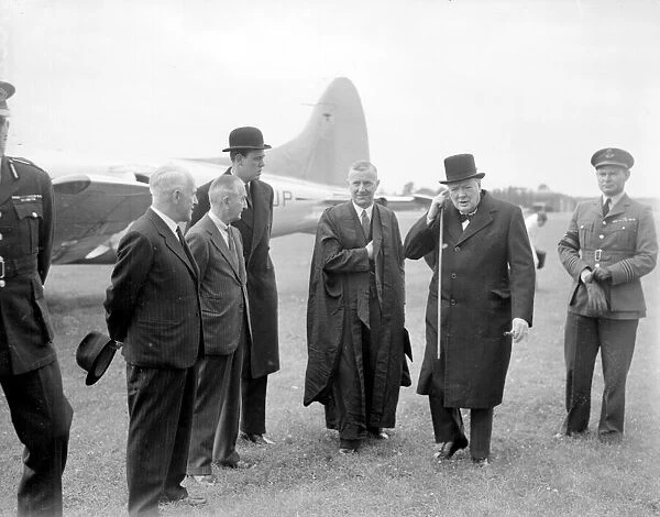 Winston Churchill, arrives at Filton Airfield, Bristol 1948