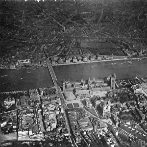 Aerial view of Westminster from a balloon