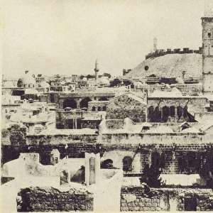 Aleppo, Syria - View over the rooftops toward the Citadel
