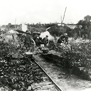 American artillery at Varennes-en-Argonne, France, WW1