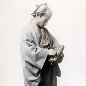 c. 1880s Japan - man with an abacus