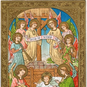 Christmas card with nativity scene